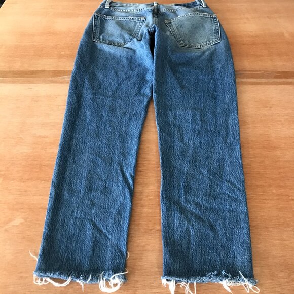 Frame Rigid Rerelease Le Original Skinny Jeans Women 25 Blue Raw Hem Button Fly - Picture 2 of 16